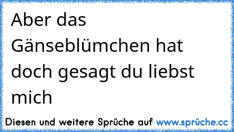 Aber das Gänseblümchen hat doch gesagt du liebst mich ♥