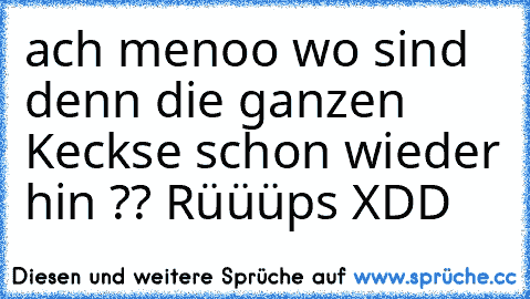 ach menoo wo sind denn die ganzen Keckse schon wieder hin ?? Rüüüps XDD