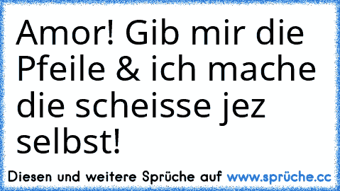 Amor! Gib mir die Pfeile & ich mache die scheisse jez selbst!