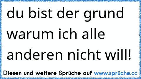 du bist der grund warum ich alle anderen nicht will! ♥