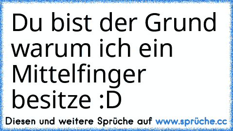 Du bist der Grund warum ich ein Mittelfinger besitze :D