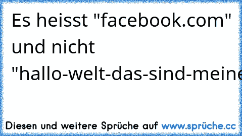 Es heisst "facebook.com" und nicht "hallo-welt-das-sind-meine-probleme.de".