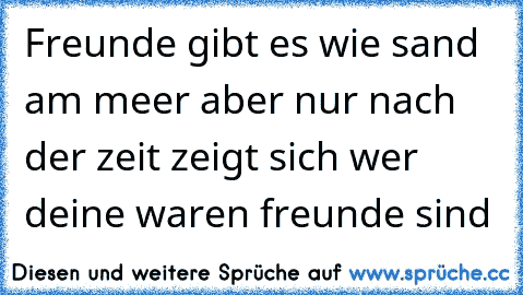 Freunde gibt es wie sand am meer aber nur nach der zeit zeigt sich wer deine waren freunde sind