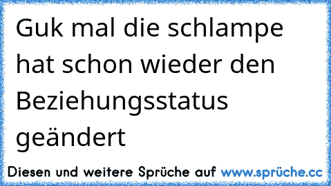 Guk mal die schlampe hat schon wieder den Beziehungsstatus geändert