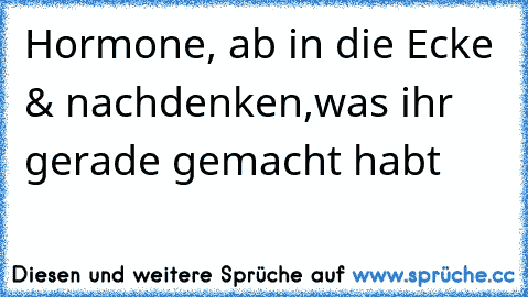 Hormone, ab in die Ecke & nachdenken,was ihr gerade gemacht habt