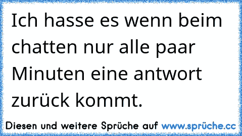 Ich hasse es wenn beim chatten nur alle paar Minuten eine antwort zurück kommt.