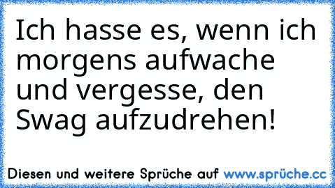 Ich hasse es, wenn ich morgens aufwache und vergesse, den Swag aufzudrehen!