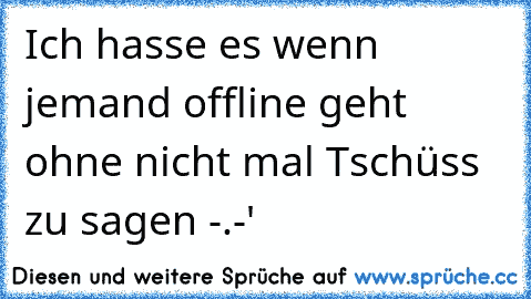 Ich hasse es wenn jemand offline geht ohne nicht mal Tschüss  zu sagen -.-'