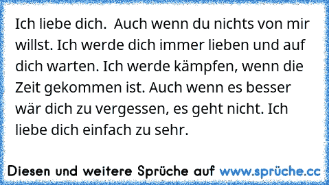 Sprüche ich für liebe dich immer Liebessprüche