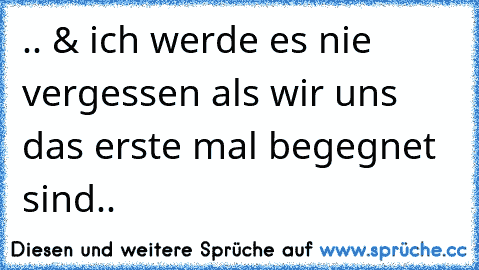 .. & ich werde es nie vergessen als wir uns das erste mal begegnet sind.. ♥