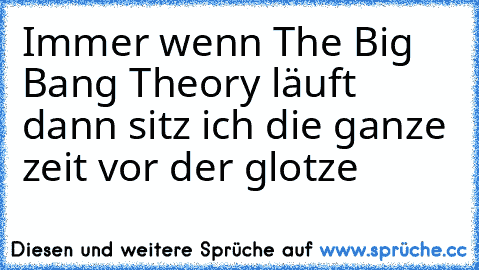 Immer wenn The Big Bang Theory läuft dann sitz ich die ganze zeit vor der glotze