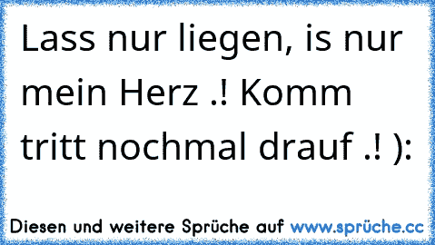 Lass nur liegen, is nur mein Herz .! Komm tritt nochmal drauf .! ):