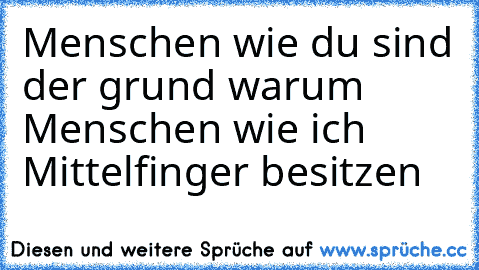 Menschen wie du sind der grund warum Menschen wie ich Mittelfinger besitzen