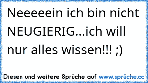 Neeeeein ich bin nicht NEUGIERIG...ich will nur alles wissen!!! ;)