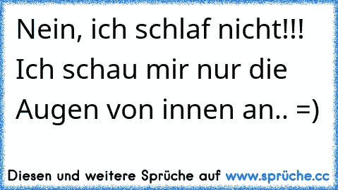 Nein, ich schlaf nicht!!! Ich schau mir nur die Augen von innen an.. =)