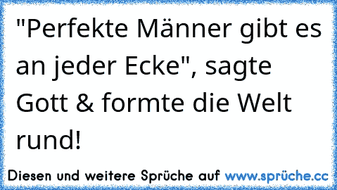 "Perfekte Männer gibt es an jeder Ecke", sagte Gott & formte die Welt rund!