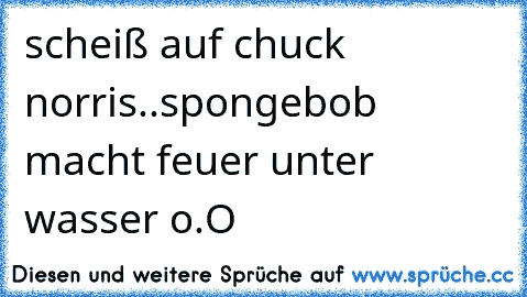scheiß auf chuck norris..spongebob macht feuer unter wasser o.O
