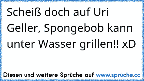 Scheiß doch auf Uri Geller, Spongebob kann unter Wasser grillen!! xD