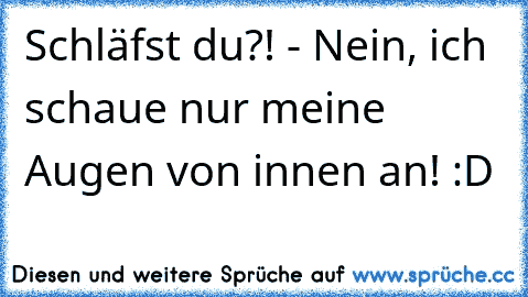 Schläfst du?! - Nein, ich schaue nur meine Augen von innen an! :D