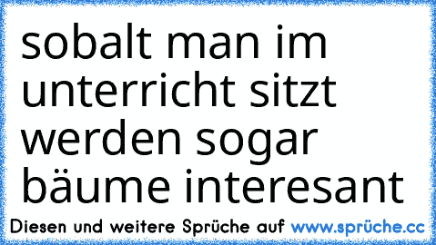 sobalt man im unterricht sitzt werden sogar bäume interesant