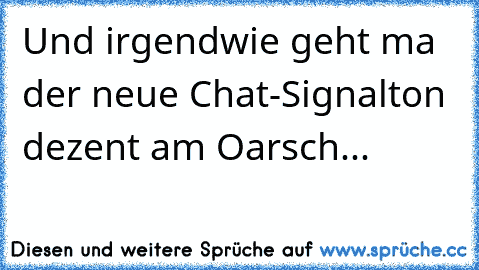 Und irgendwie geht ma der neue Chat-Signalton dezent am Oarsch...