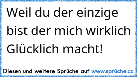 Weil du der einzige bist der mich wirklich Glücklich macht! ♥