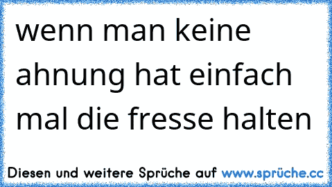 wenn man keine ahnung hat einfach mal die fresse halten