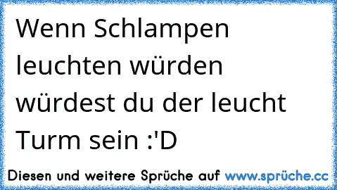 Wenn Schlampen leuchten würden würdest du der leucht Turm sein :'D