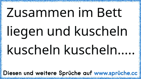 Zusammen im Bett liegen und kuscheln kuscheln kuscheln.....